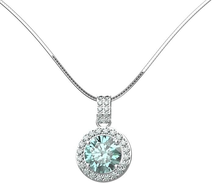 JiuZhou-1 carat green moissanite necklace D colour (VVS1) S925 sterling silver fine jewelry, is the best womens birthday gifts lover can also be used as a wedding necklace, give your favourite her!