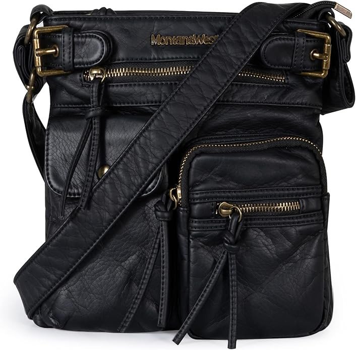 Montana West Crossbody Bag for Women Soft Washed Leather Multi Pocket crossbody handbags