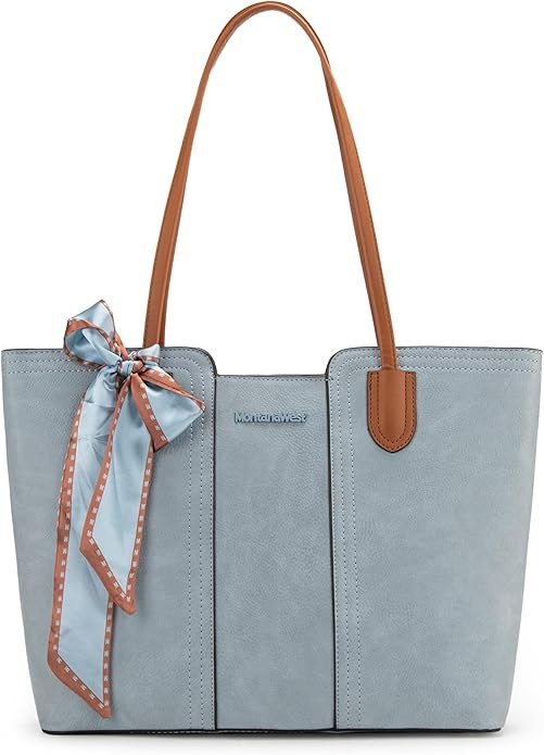 Montana West Tote Bags for Women Medium Top Handle Handbags with Scarf