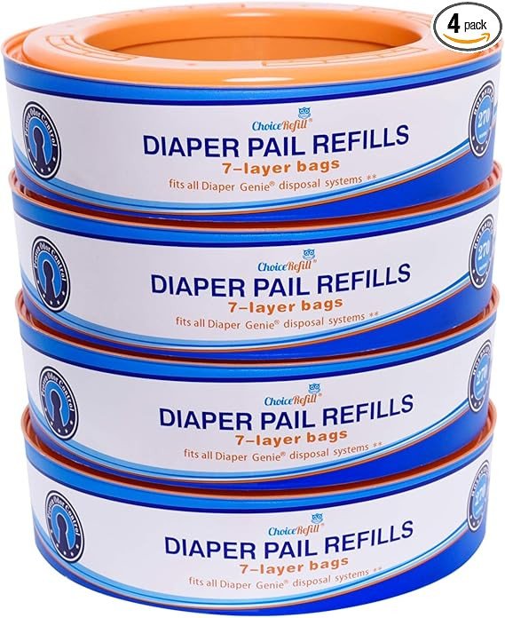 Compatible with Diaper Genie Pails, 4-Pack, 1080 count
