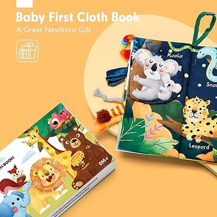 hahaland Baby Books 0-6 Months, Infant Tummy Time Toy High Contrast Sensory Baby Toys 6 to 12 Months Touch Feel Book Baby Valentines Gifts for Boy Girl 0-3 Months Easter Basket Stuffers