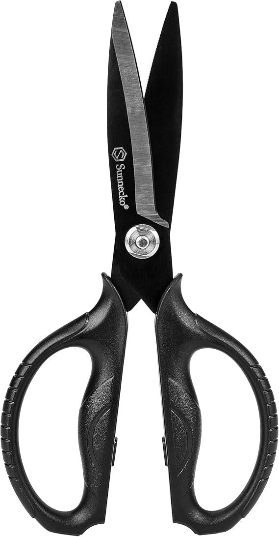 Sunnecko Kitchen Scissors All Purpose Heavy Duty Scissors Titanium Coated, Food Scissors Dishwasher Safe, Micro Serrated with Detachable Blades