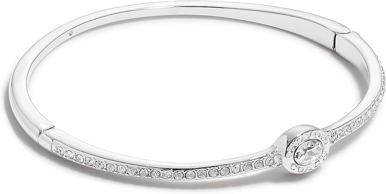 Coach Signature Logo Pave Hinged Bangle Bracelet