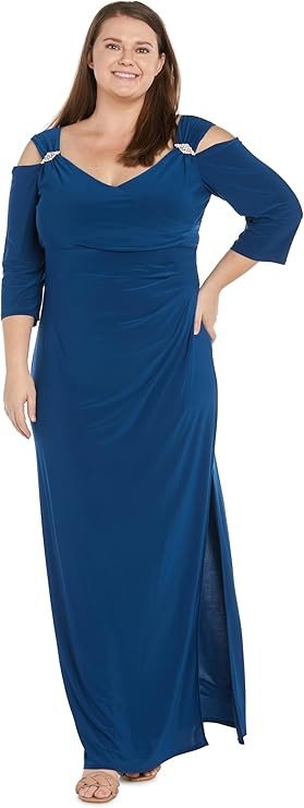 R&M Richards Women's Elegant Floor Length Evening Dress
