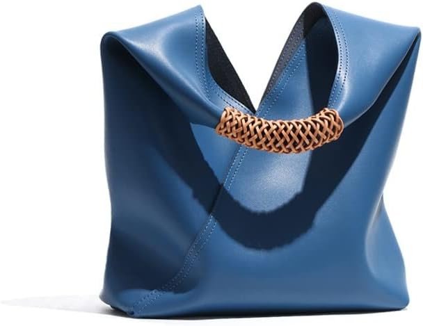 JIUFENG Hobo Bag for Women Genuine Leather Bucket Tote Bag Solid Color Commuter Underarm Shoulder Bag Womens Handbag