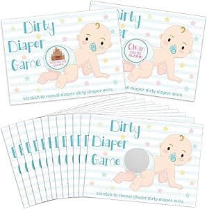 60 Pieces Baby Shower Scratch off Game Funny Raffle Cards Baby Shower Party Games Decorations Cute Activity for Baby Shower Activity and Idea for Boy Girl (Nude Color)