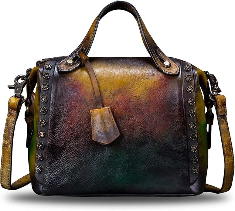 Genuine Leather Purses and Handbags for Women Vintage Handmade Fashion Leather Shoulder Bag Crossbody Satchel with Strap