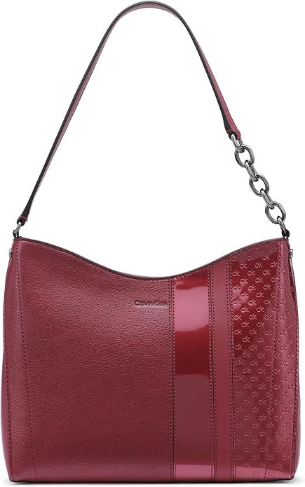 Calvin Klein Nova Chain Hobo Shoulder Bag, Cabernet, One Size