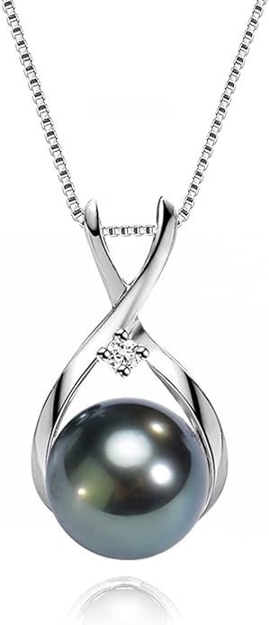 Gifts for Wife Women Anniversary-Tahitian Black Pearl Necklace-Mom Girlfriend Her Fine Jewelry Mothers Day Valentines Day Christmas Birthdays Gift