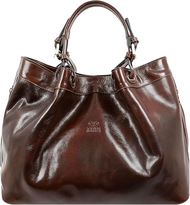 Time Resistance Leather Handbag - Top Handle Bag - Full-Grain Leather Purse for Women