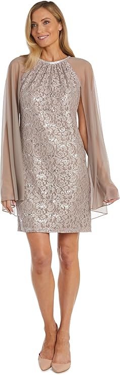 R&M Richards Womens Plus Lace Cocktail and Party Dress
