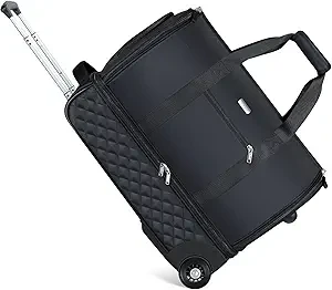 Rolling Garment Bag for Travel - Convertible Duffel Bag with Wheels & Shoes Compartment, Carry on Suit Luggage Bag with Trolley for Business Trip, Wedding, Weekender