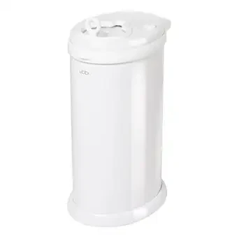 Ubbi Steel Diaper Pail, Odor Locking, No Special Bag Required, Award-Winning, Registry Must-Have, White