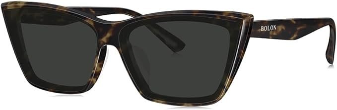 BOLON Women Lady Elegant Trendy Cat Eye Polarized Sunglasses, Exclusive Eyewear Brand of EssilorLuxottica
