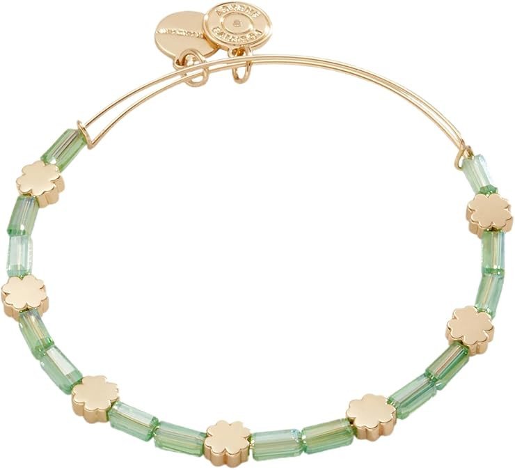 Alex and Ani Clover + Crystal Accent Beaded Bangle Bracelet