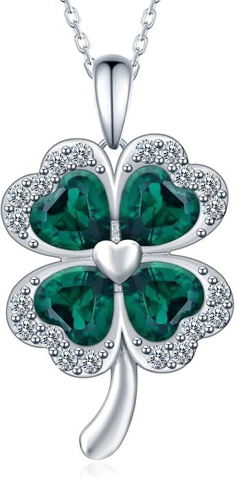 Clover Necklace 925 Sterling Silver Four Leaf Clover Pendant Necklace Clover Jewelry Gifts for Women