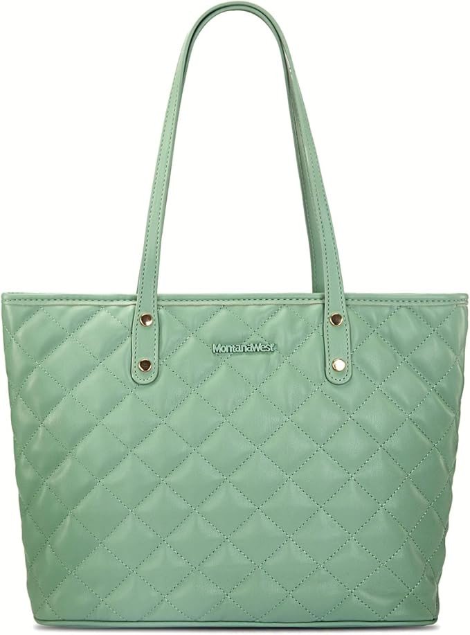 Montana West Quilted Handbag for Women Tote Purse Shoulder Bag Large Fashion Hobo Purse