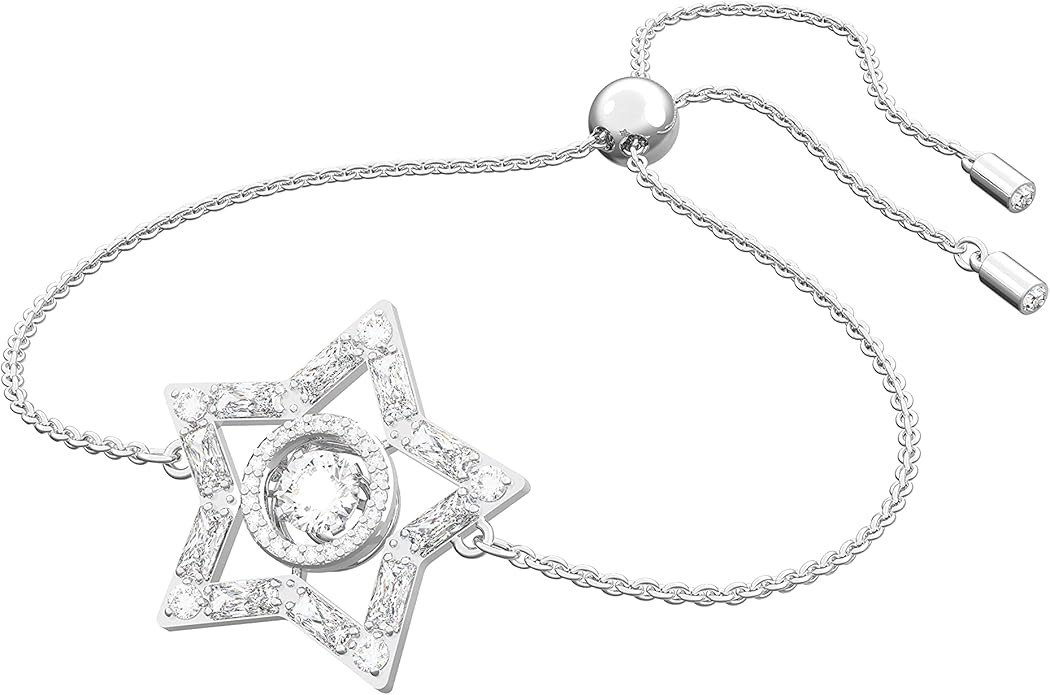 Swarovski Stella Bracelet, Zirconia, White, Rhodium Finish