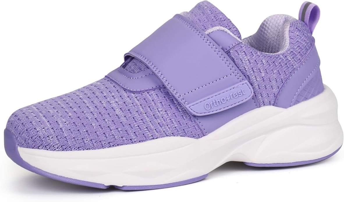 Ortho+rest Women Diabetic Shoes with Adjustable Closure Orthopedic Walking Shoes Edema Shoes for Swollen Feet