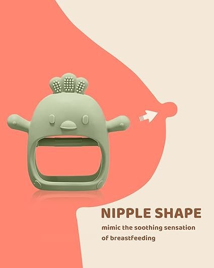 2 Packs Baby Teething Toy for 0-6 6-12 Months, Food Grade Silicone Teething Mitten, Anti Dropping Wrist Hand Teethers Baby Chew Toys