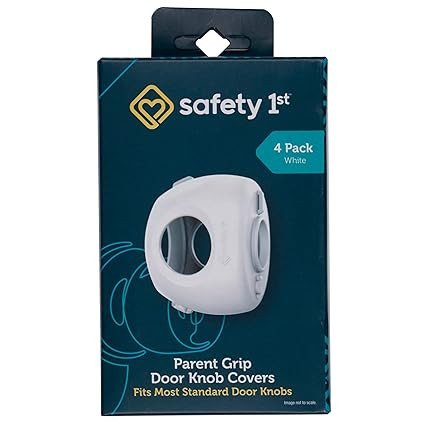Safety 1st Parent Grip Door Knob Covers, White, One Size,4 Count (Pack of 1) (HS3260600), Packaging may vary