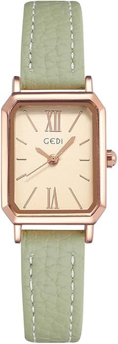 TOOCAT Women Wrist Watch Mini Ultra-Thin Elegant Simple Square Quartz Watches with Leather Strap 30M Waterproof Analog Watches for Females Students Ladies