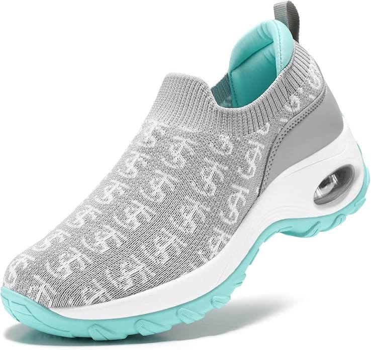 STQ Women Walking Shoes Casual Slip on Sneakers for All Day Standing & Foot Pain Reliefing