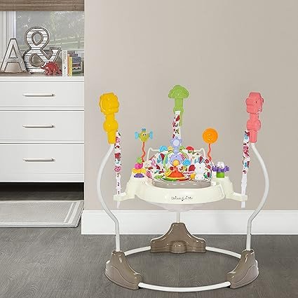Zany 2-in-1 Baby Activity Center and Bouncer in Elephant Print, Sturdy and Strong Frame