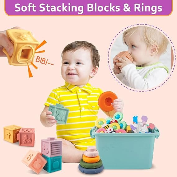 Baby Toys for 6 to 12 Months, Montessori Sensory Bins Toys for Toddlers 1-3