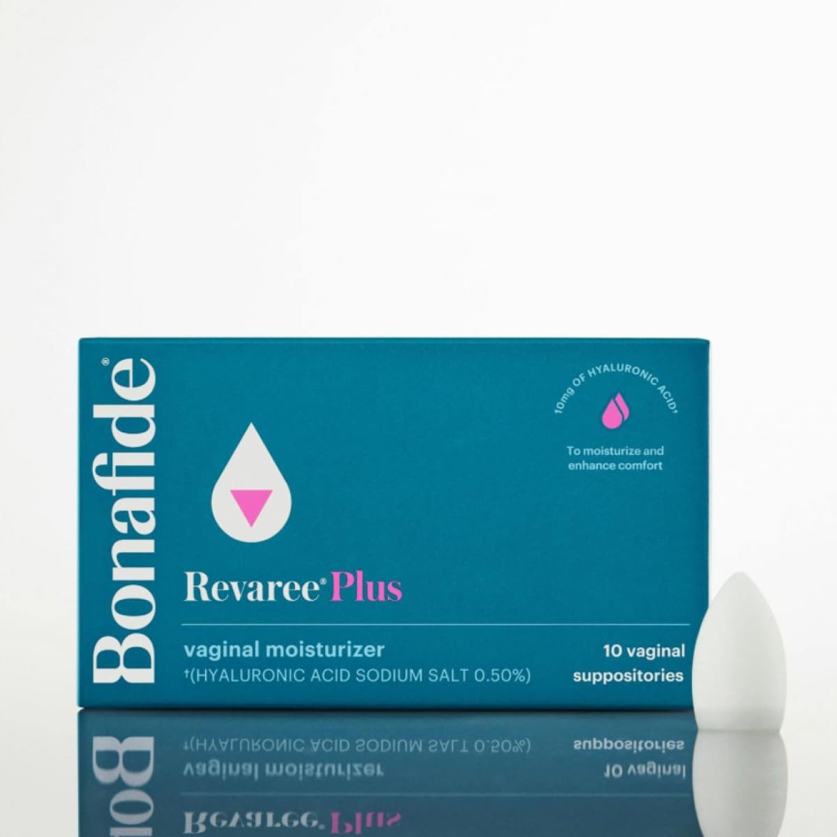 Bonafide Revaree Plus – Drug-Free, Hormone-Free Vaginal Moisturizer with 10mg Hyaluronic Acid and Sweet Almond Oil – 2 Month Supply