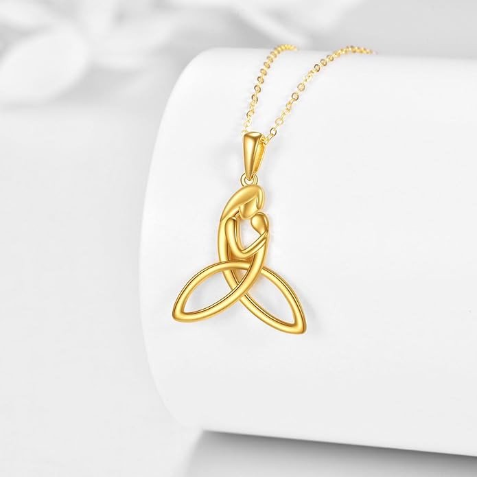 KECHO 14K Gold Celtic Knot Necklace for Women Amulet Pendant Irish Jewelry Birthday Gifts for Wife Daughter Mom