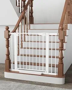 Cumbor 29.7-40.6" Baby Gate for Stairs, Mom's Choice Awards Winner-Dog Gate for Doorways, Pressure Mounted Self Closing Pet Gates for Dogs Indoor, Durable Safety Child Gate with Easy Walk Thru Door