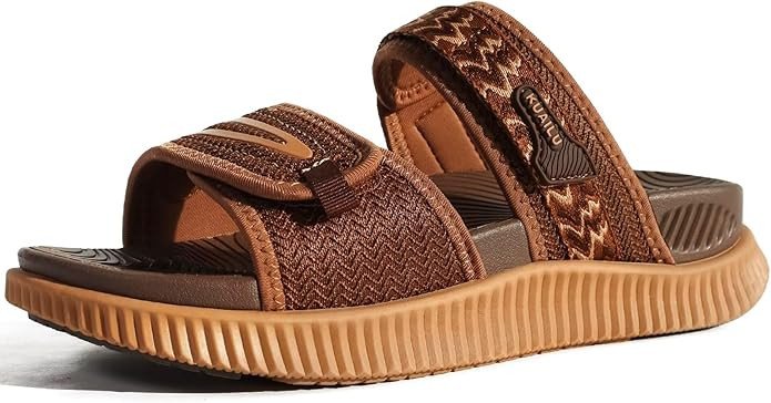 KuaiLu Womens Fashion Orthotic Slides Ladies Athletic Thick Cushion Recovery Sandals Adjustable Strap Slip On Walking Sandles With Comfortable Plantar Fasciitis Arch Support