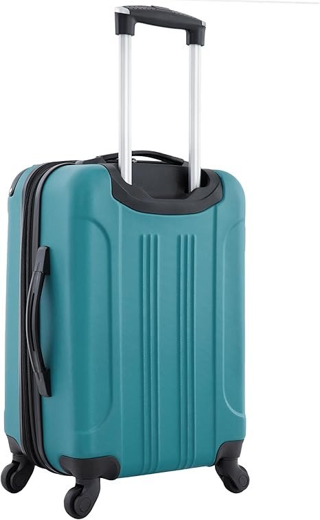Samsonite Omni PC Hardside Expandable Luggage with Spinner Wheels, Caribbean Blue, Checked-Large 28-Inch