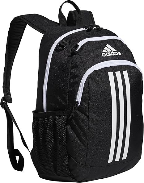 adidas Creator 2.0 Backpack (21L) Durable Small Athletic Student Laptop Bag for Boys/Girls, Black/White, One Size