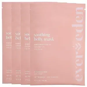 Evereden Soothing Belly Mask - 4 Belly Masks for Pregnant Women 2nd & 3rd Trimester - Hydrating, Nourishing, & Soothing Pregnancy Skin Care Belly Masks - Clean & Vegan Pregnancy & Maternity Products