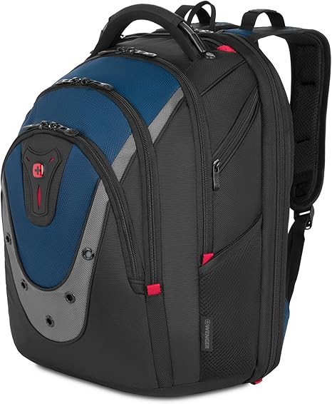 Wenger Ibex 17 inch Laptop Backpack, Men's and Women's Laptop Bag, Black/Gray/Blue