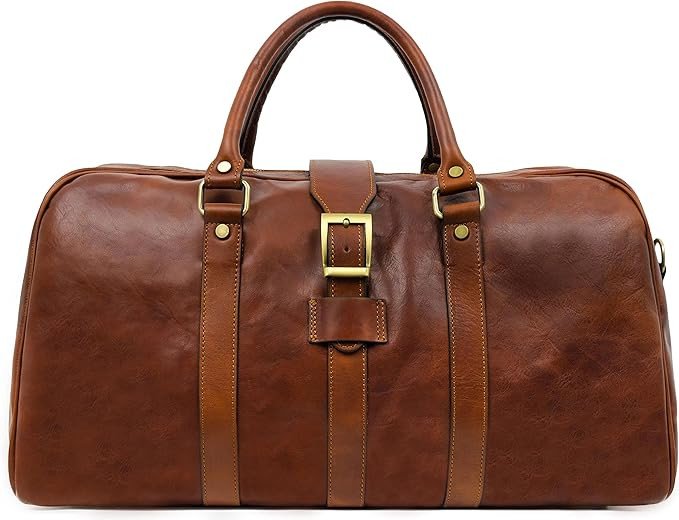 Leather Duffle Bag - Full Grain Leather Travel Bag for Men and Women - Carry on Duffel Bag - Time Resistance