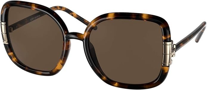 Tory Burch TY9063U Women's Sunglasses Dark Tortoise/Solid Brown 56